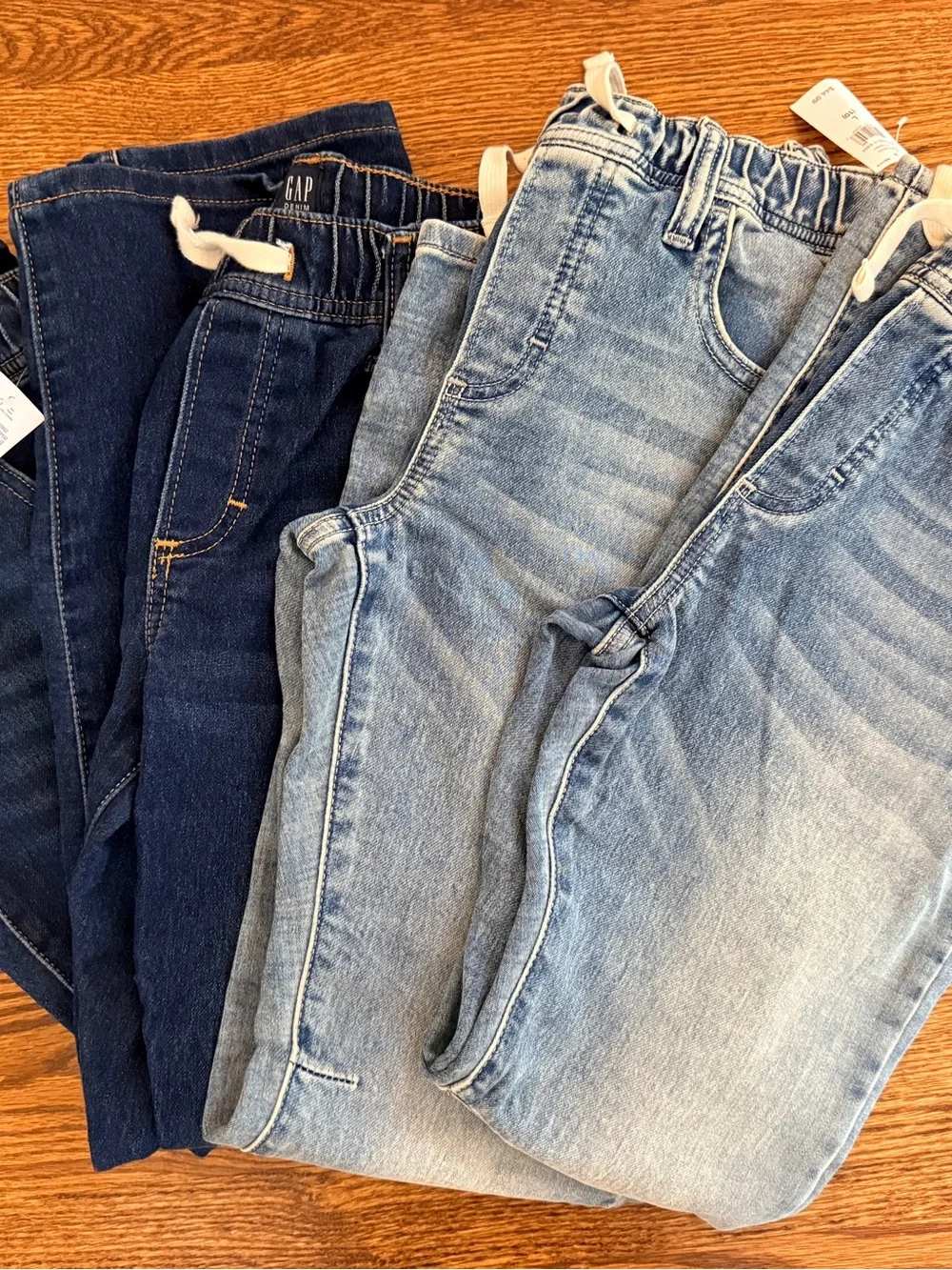 GAP Denim Jogger Pair in Dark Indigo and Light Blue Wash